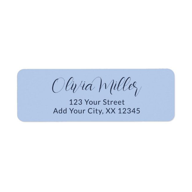 Etiqueta Soft Sky Blue - Elegant Address Label (Frente)