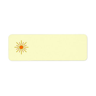 Etiqueta Sol de verano. Amarillo y naranja.
