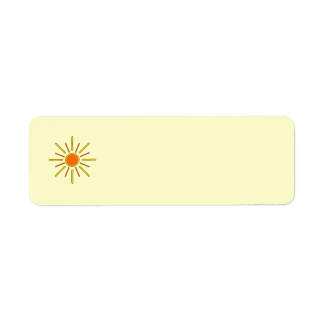 Etiqueta Sol de verano. Amarillo y naranja. (Frente)