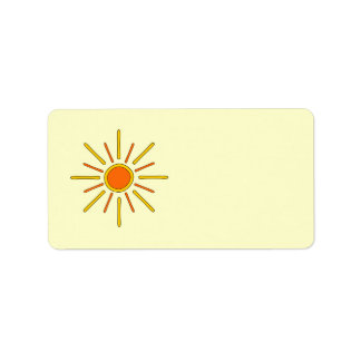 Etiqueta Sol de verano. Amarillo y naranja.