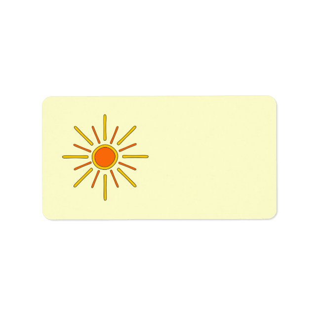 Etiqueta Sol de verano. Amarillo y naranja. (Frente)