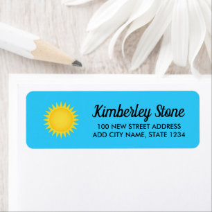 Etiqueta Sol en cielo azul claro