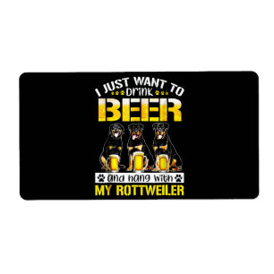 Etiqueta solo quiero beber cerveza y colgar con mi perro