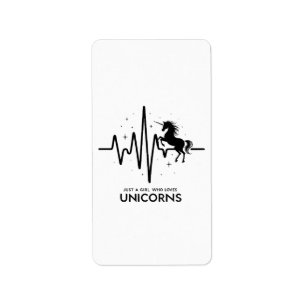 Etiqueta Sólo Una Chica Amor por Unicornios Latido