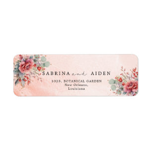 Etiqueta Sombra De La Peach Rosa De Rubor   Boda azul turbi