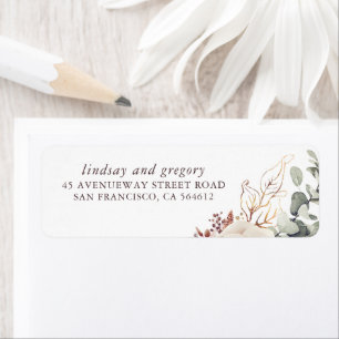 Etiqueta Sombras de tierra Floral Elegante