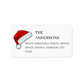 Etiqueta Sombrero de Navidad Elegante Sencillo Dirección de