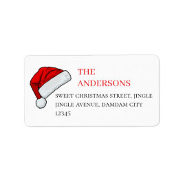Etiqueta Sombrero de Navidad Elegante Sencillo Dirección de
