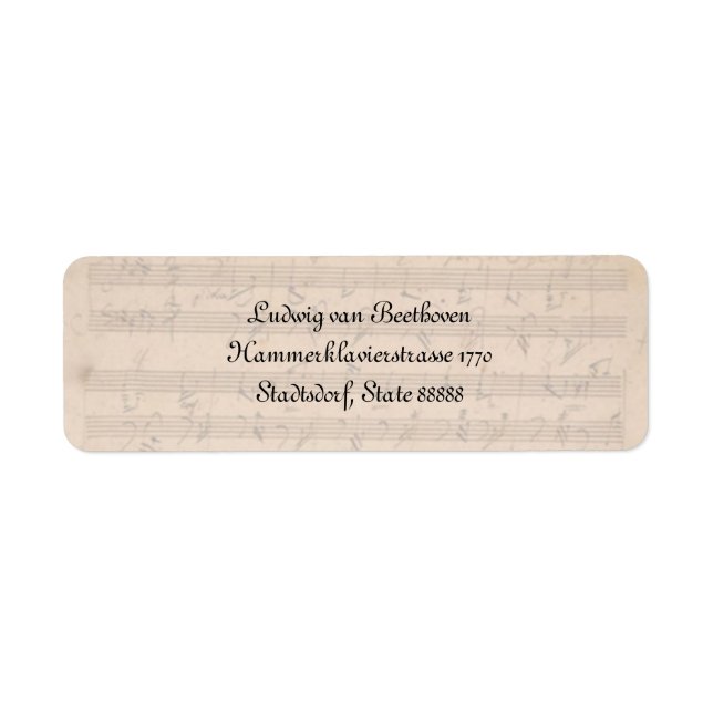Etiqueta Sonata de Beethoven Hammerklavier (Frente)