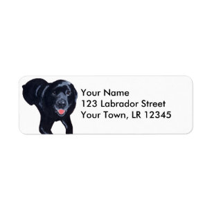 Etiqueta Sonriente del labrador negro