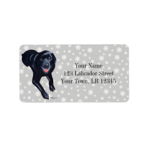 Etiqueta Sonriente del labrador negro