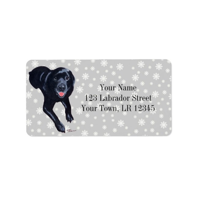 Etiqueta Sonriente del labrador negro (Frente)
