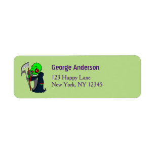 Etiqueta Sonriente Grim Reaper Ilustracion de Guay espeluzn