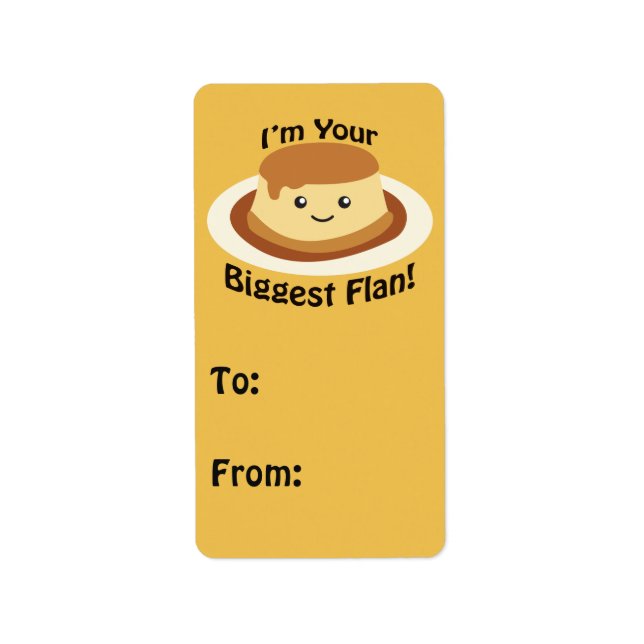 Etiqueta Soy tu mayor flan (Frente)