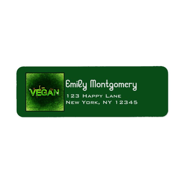 Etiqueta Soy Vegan Escrito Con Una Textura Grasa De Natural (Frente)