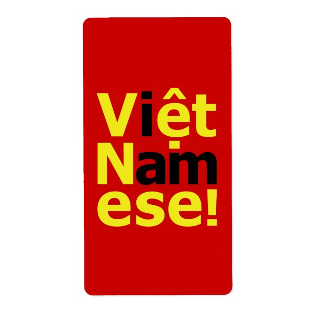 Etiqueta ¡soy Viene Namese! (Frente)
