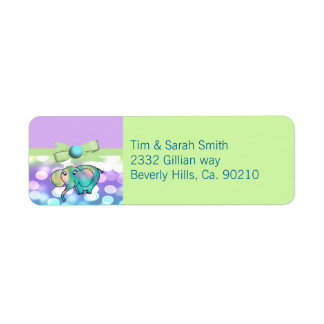 Etiqueta Sparkle Dots Pastel Elephant Baby Shower