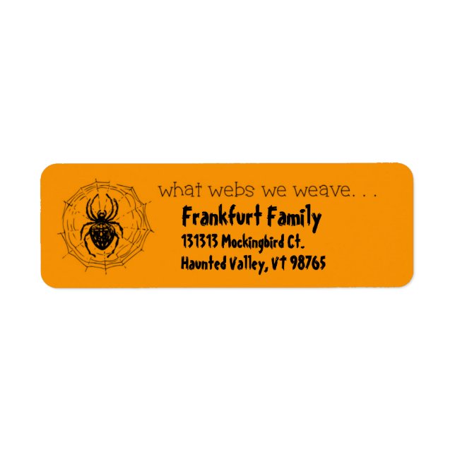 Etiqueta Spider in Web Remarks What Webs We Weave (Frente)
