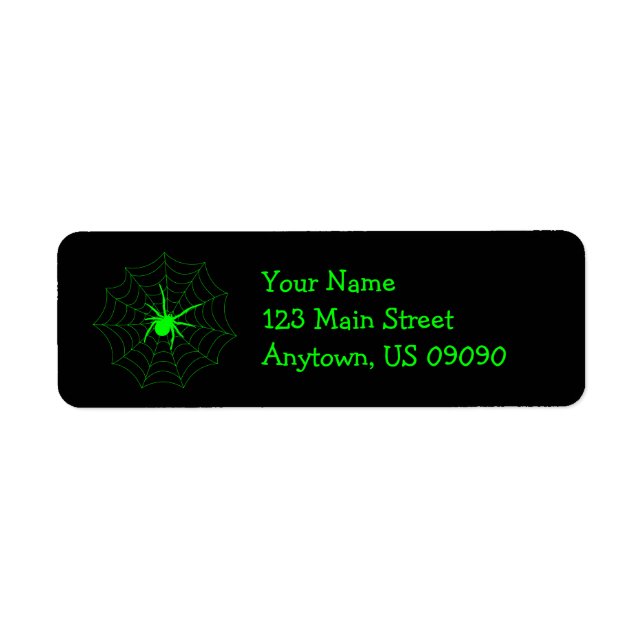 Etiqueta Spider Web Address Labels (Green) (Frente)