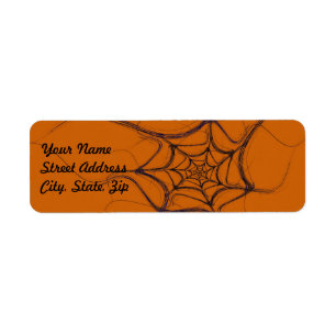 Etiqueta Spider Web Fract Background Return Address Pegatin