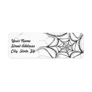 Etiqueta Spider Web Fract Background Return Address Pegatin
