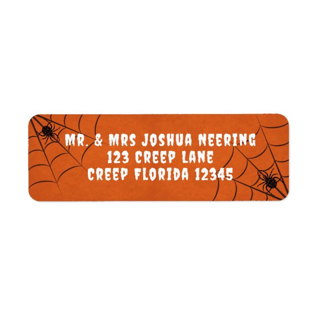 Etiqueta Spiders y Spider Webs (Frente)