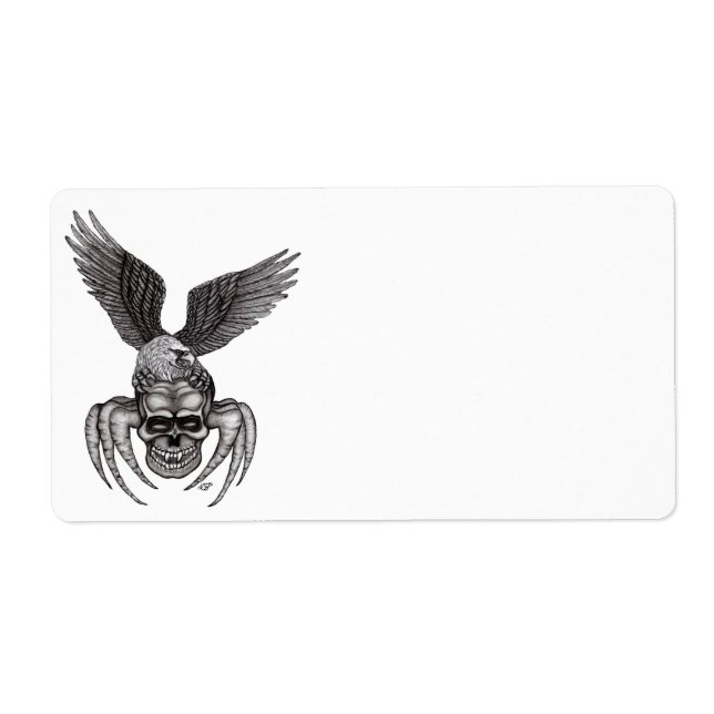 Etiqueta Spiderskull con águila (Frente)