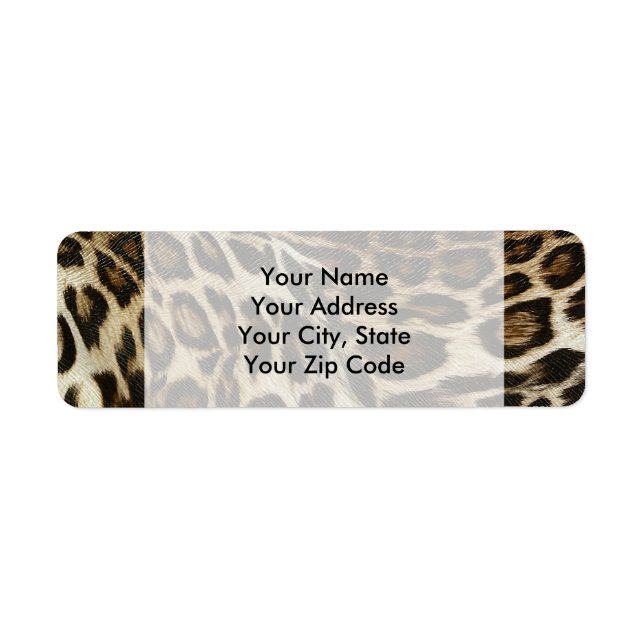 Etiqueta Spiffy Leopard Spots Leather Grain Look (Frente)