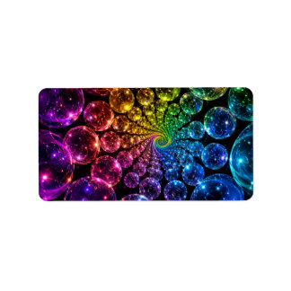 Etiqueta Spirale psychedelique Fibonacci multicolore