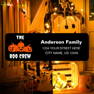 Etiqueta Spookee Halloween Pumpkins Boo Crew Return Address