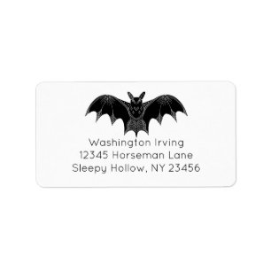 Etiqueta Spooky Bat Halloween