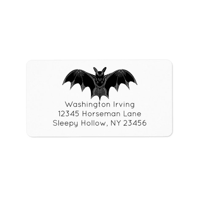 Etiqueta Spooky Bat Halloween (Frente)
