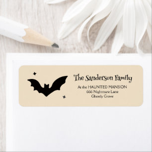 Etiqueta Spooky Bat Silhouette Halloween Return Address