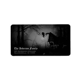 Etiqueta Spooky Black Raven Halloween Return Address