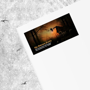 Etiqueta Spooky Black Raven Halloween Return Address