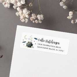 Etiqueta Spooky Halloween Cauldron Return Address