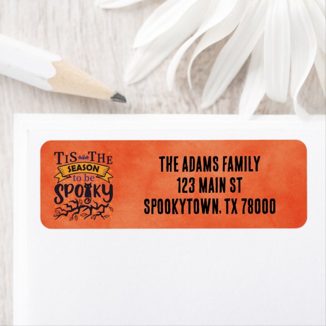 Etiqueta Spooky Halloween Return Address (In situ)