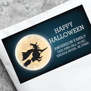 Etiqueta Spooky Witch Happy Halloween Return Address