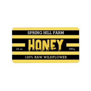 Etiqueta Spring Hill Gold y Black Strike Honey Jar