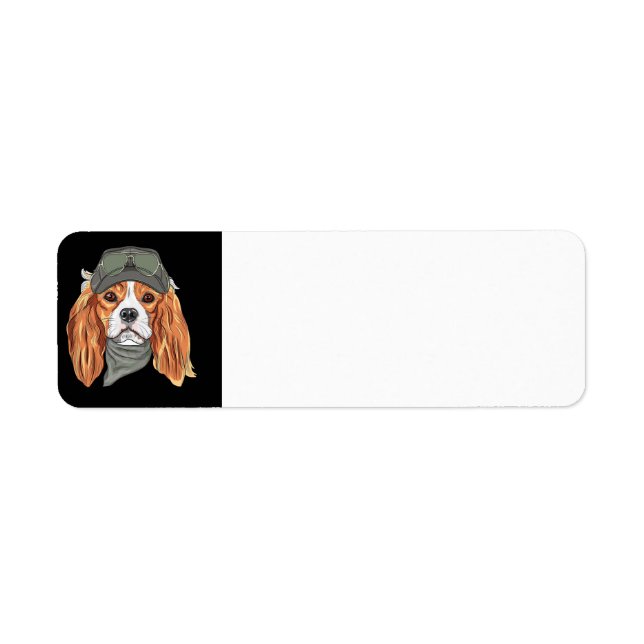 Etiqueta Springer Spaniel Steampunk (Frente)
