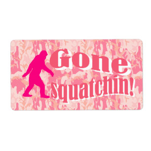 Etiqueta Squatching en camuflaje rosa