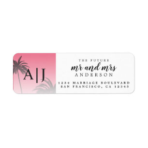 Etiqueta Sr. Monogram Beach Wedding Return Address