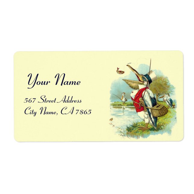 Etiqueta SR. PESCA PELICANA, crema (Frente)