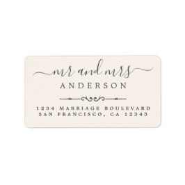 Etiqueta Sr. Script Ivory Boda Return Address