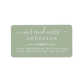 Etiqueta Sr. Script Laurel Green Boda Return Address