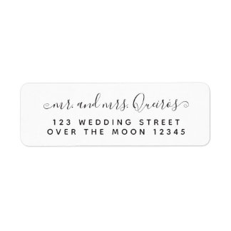 Etiqueta Sr. Sra. Custom Wedding Caligraphy Modern Font Mod