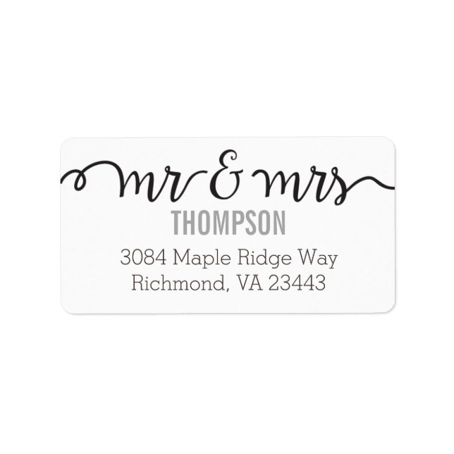 Etiqueta Sr. y Sra. Address Labels (Frente)