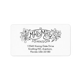 Etiqueta Sr. y Sra. mistletoe dirección de respuesta al dib
