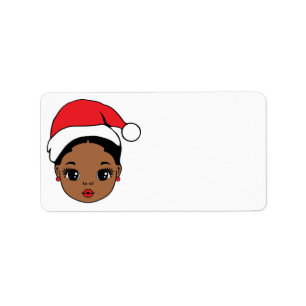 Etiqueta Sra. Black Santa Melanin Navidades Claus Men