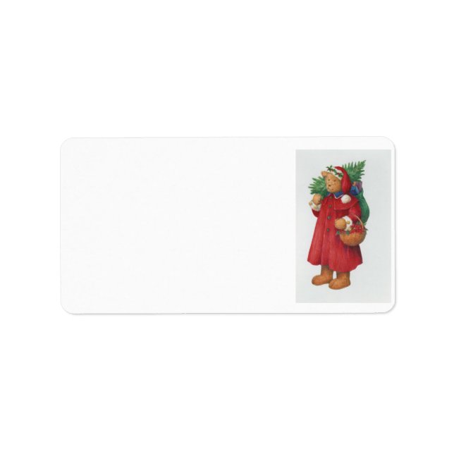 Etiqueta Sra. Santa Bear Bearing Joy personalizado (Frente)
